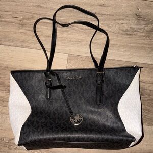 Michael Kors Black and Cream Tote Bag
